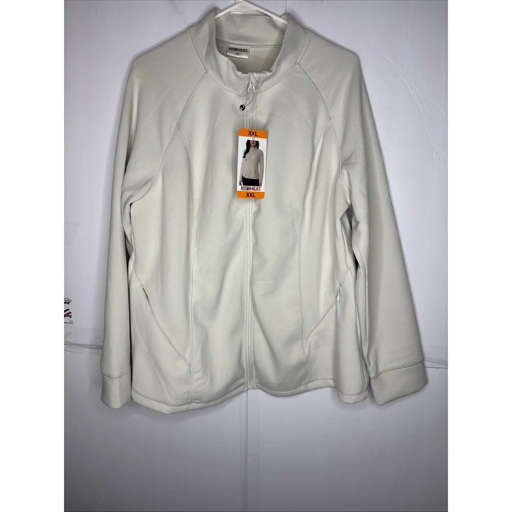 NWT 32 Degrees Heat Womens Active Full Zip Jacket Castor‎ Tan Size 2XL $60 TT024